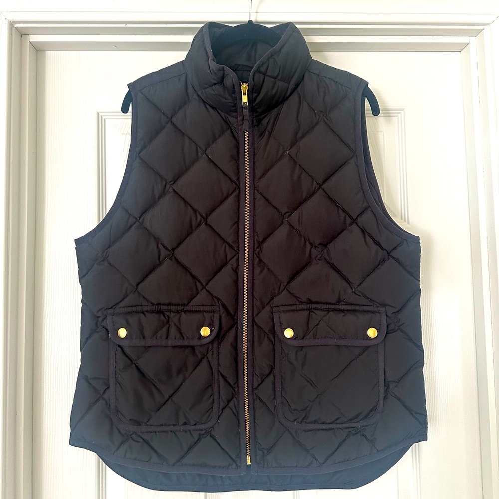 J Crew Black Quilted Vest